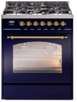 Ilve Nostalgie II Collection UP30NMPMBG - 30 Inch Freestanding Dual Fuel Range in Front View