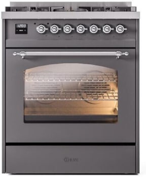 Ilve Nostalgie II Collection UP30NMPMGC - 30 Inch Freestanding Dual Fuel Range in Front View