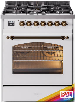 Ilve Nostalgie II Collection UP30NMPRAB - 30 Inch Freestanding Dual Fuel Range in Front View