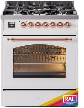 Ilve Nostalgie II Collection UP30NMPRAP - 30 Inch Freestanding Dual Fuel Range in Front View