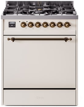 Ilve Nostalgie II Collection UP30QNMPAWB - 30 Inch Freestanding Dual Fuel Range in Front View