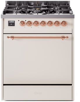Ilve Nostalgie II Collection UP30QNMPAWP - 30 Inch Freestanding Dual Fuel Range in Front View