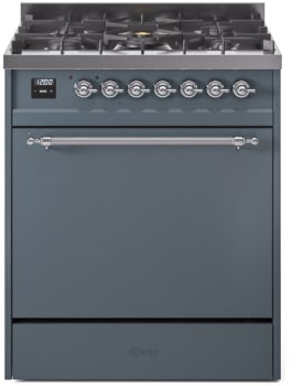 Ilve Nostalgie II Collection UP30QNMPBGCLP - 30 Inch Freestanding Dual Fuel Range in Front View