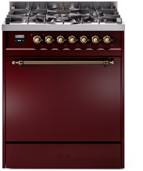 Ilve Nostalgie II Collection UP30QNMPBUBLP - 30 Inch Freestanding Dual Fuel Range in Front View
