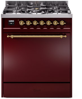 Ilve Nostalgie II Collection UP30QNMPBUGLP - 30 Inch Freestanding Dual Fuel Range in Front View