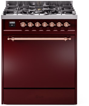 Ilve Nostalgie II Collection UP30QNMPBUP - 30 Inch Freestanding Dual Fuel Range in Front View