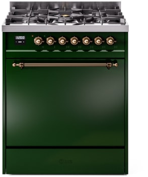 Ilve Nostalgie II Collection UP30QNMPEGBLP - 30 Inch Freestanding Dual Fuel Range in Front View