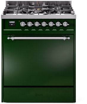 Ilve Nostalgie II Collection UP30QNMPEGC - 30 Inch Freestanding Dual Fuel Range in Front View
