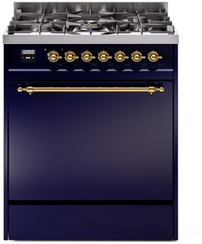 Ilve Nostalgie II Collection UP30QNMPMBG - 30 Inch Freestanding Dual Fuel Range in Front View