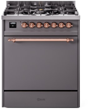 Ilve Nostalgie II Collection UP30QNMPMGP - 30 Inch Freestanding Dual Fuel Range in Front View