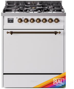 Ilve Nostalgie II Collection UP30QNMPRABLP - 30 Inch Freestanding Dual Fuel Range in Front View