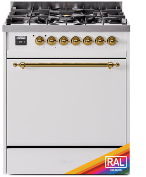 Ilve Nostalgie II Collection UP30QNMPRAG - 30 Inch Freestanding Dual Fuel Range in Front View