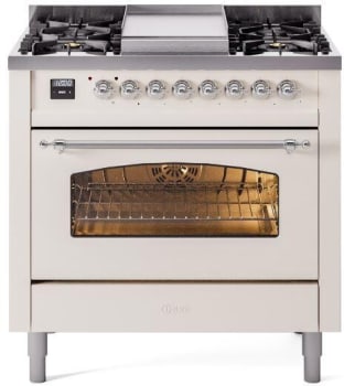 Ilve Nostalgie II Collection UP36FNMPAWC - 36 Inch Freestanding Dual Fuel Range in Front View