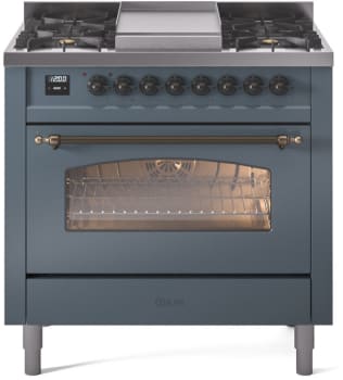 Ilve Nostalgie II Collection UP36FNMPBGBLP - 36 Inch Freestanding Dual Fuel Range
