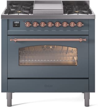 Ilve Nostalgie II Collection UP36FNMPBGPLP - 36 Inch Freestanding Dual Fuel Range