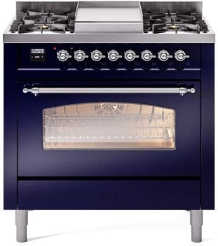 Ilve Nostalgie II Collection UP36FNMPMBCLP - 36 Inch Freestanding Dual Fuel Range in Front View