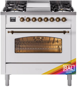 Ilve Nostalgie II Collection UP36FNMPRAB - 36 Inch Freestanding Dual Fuel Range in Front View