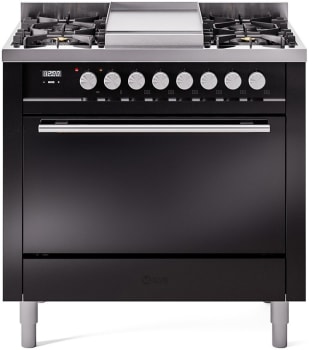 Ilve Professional Plus II UP36FQMPBK - 36 Inch Freestanding Dual Fuel Range in Front View