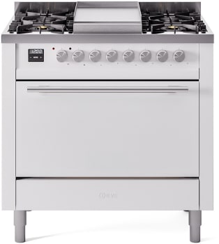 Ilve Professional Plus II UP36FQMPWH - 36 Inch Freestanding Dual Fuel Range in Front View