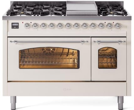 Ilve Nostalgie II Collection UP48FNMPAWCLP - 48 Inch Freestanding Dual Fuel Range in Front View