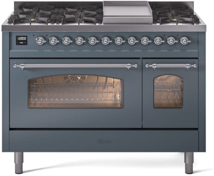 Ilve Nostalgie II Collection UP48FNMPBGCLP - 48 Inch Freestanding Dual Fuel Range in Front View