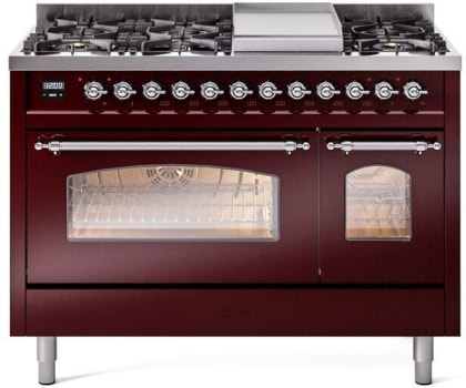 Ilve Nostalgie II Collection UP48FNMPBUCLP - 48 Inch Freestanding Dual Fuel Range in Front View