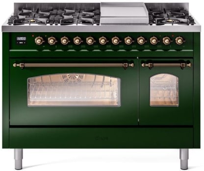 Ilve Nostalgie II Collection UP48FNMPEGBLP - 48 Inch Freestanding Dual Fuel Range in Front View