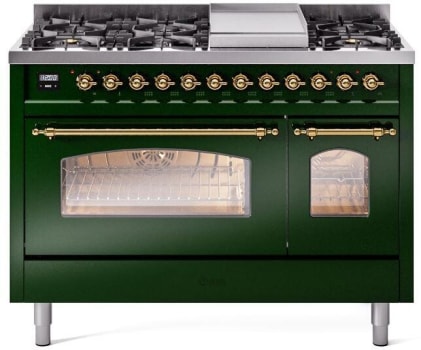 Ilve Nostalgie II Collection UP48FNMPEGGLP - 48 Inch Freestanding Dual Fuel Range in Front View