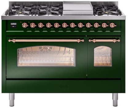 Ilve Nostalgie II Collection UP48FNMPEGPLP - 48 Inch Freestanding Dual Fuel Range in Front View