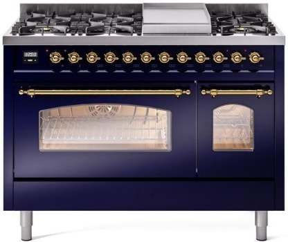 Ilve Nostalgie II Collection UP48FNMPMBG - 48 Inch Freestanding Dual Fuel Range in Front View