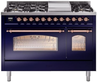 Ilve Nostalgie II Collection UP48FNMPMBP - 48 Inch Freestanding Dual Fuel Range in Front View