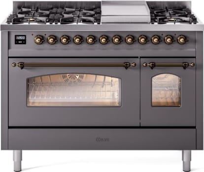 Ilve Nostalgie II Collection UP48FNMPMGBLP - 48 Inch Freestanding Dual Fuel Range in Front View
