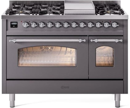 Ilve Nostalgie II Collection UP48FNMPMGCLP - 48 Inch Freestanding Dual Fuel Range in Front View