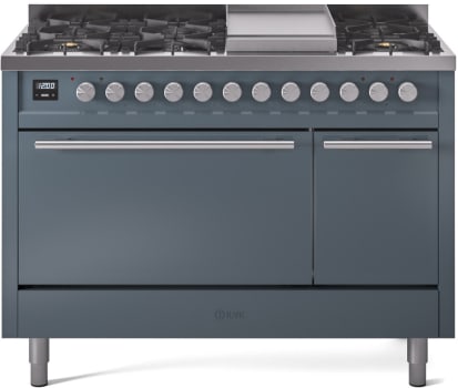 Ilve Professional Plus II UP48FQMPBGLP - 48 Inch Freestanding Dual Fuel Range (Solid Oven Doors)