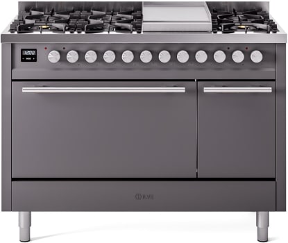 Ilve Professional Plus II UP48FQMPMGLP - 48 Inch Freestanding Dual Fuel Range (Solid Oven Doors)