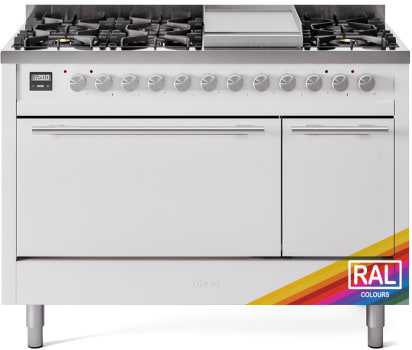 Ilve Professional Plus II UP48FQMPRALP - 48 Inch Freestanding Dual Fuel Range (Solid Oven Doors)