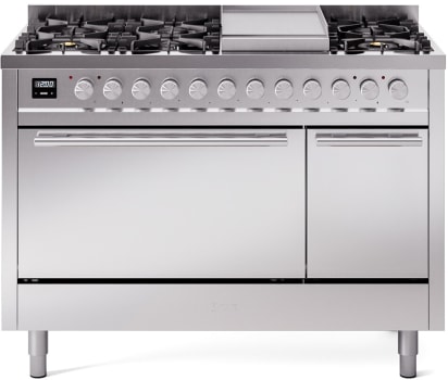Ilve Professional Plus II UP48FQMPSS - 48 Inch Freestanding Dual Fuel Range (Solid Oven Doors)