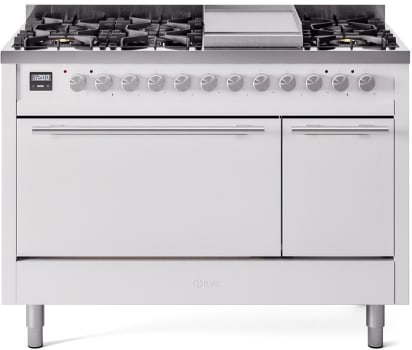 Ilve Professional Plus II UP48FQMPWH - 48 Inch Freestanding Dual Fuel Range (Solid Oven Doors)