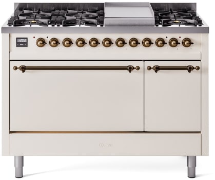 Ilve Nostalgie II Collection UP48FQNMPAWBLP - 48 Inch Freestanding Dual Fuel Range in Front View