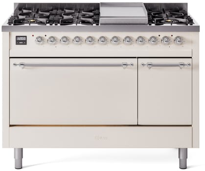 Ilve Nostalgie II Collection UP48FQNMPAWCLP - 48 Inch Freestanding Dual Fuel Range in Front View