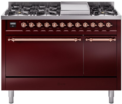 Ilve Nostalgie II Collection UP48FQNMPBUP - 48 Inch Freestanding Dual Fuel Range in Front View