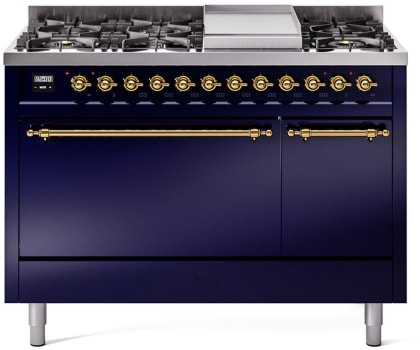 Ilve Nostalgie II Collection UP48FQNMPMBGLP - 48 Inch Freestanding Dual Fuel Range in Front View