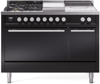 Ilve Professional Plus II UP48FSQMPBK - 48 Inch Freestanding Dual Fuel Range in Front View