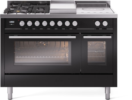 Ilve Professional Plus II UP48FSWMPBK - 48 Inch Freestanding Dual Fuel Range