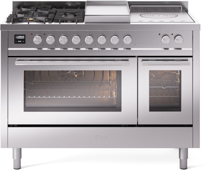 Ilve Professional Plus II UP48FSWMPSS - 48 Inch Freestanding Dual Fuel Range
