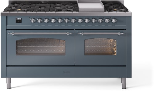 Ilve Nostalgie II Collection UP60FNMPBGCLP - 60 Inch Freestanding Dual Fuel Range