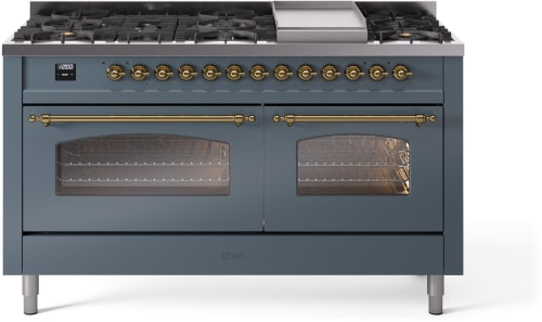 Ilve Nostalgie II Collection UP60FNMPBGGLP - 60 Inch Freestanding Dual Fuel Range