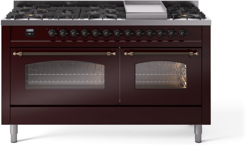 Ilve Nostalgie II Collection UP60FNMPBUBLP - 60 Inch Freestanding Dual Fuel Range