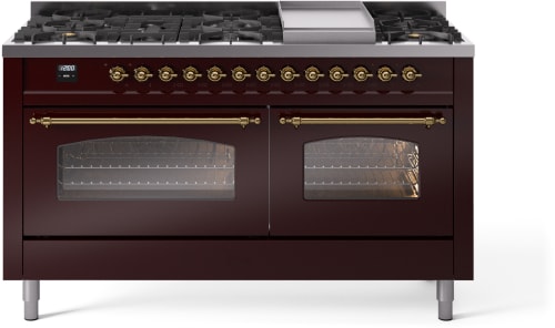 Ilve Nostalgie II Collection UP60FNMPBUGLP - 60 Inch Freestanding Dual Fuel Range