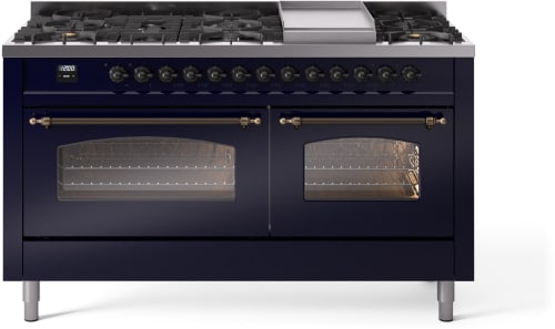 Ilve Nostalgie II Collection UP60FNMPMBBLP - 60 Inch Freestanding Dual Fuel Range